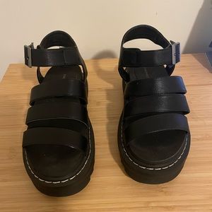 Sincerely Jules Black Daring Chunky Sandals